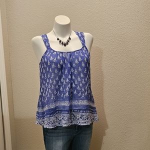 Express Tops / Criss Cross Back / Blue / Sleeveless
